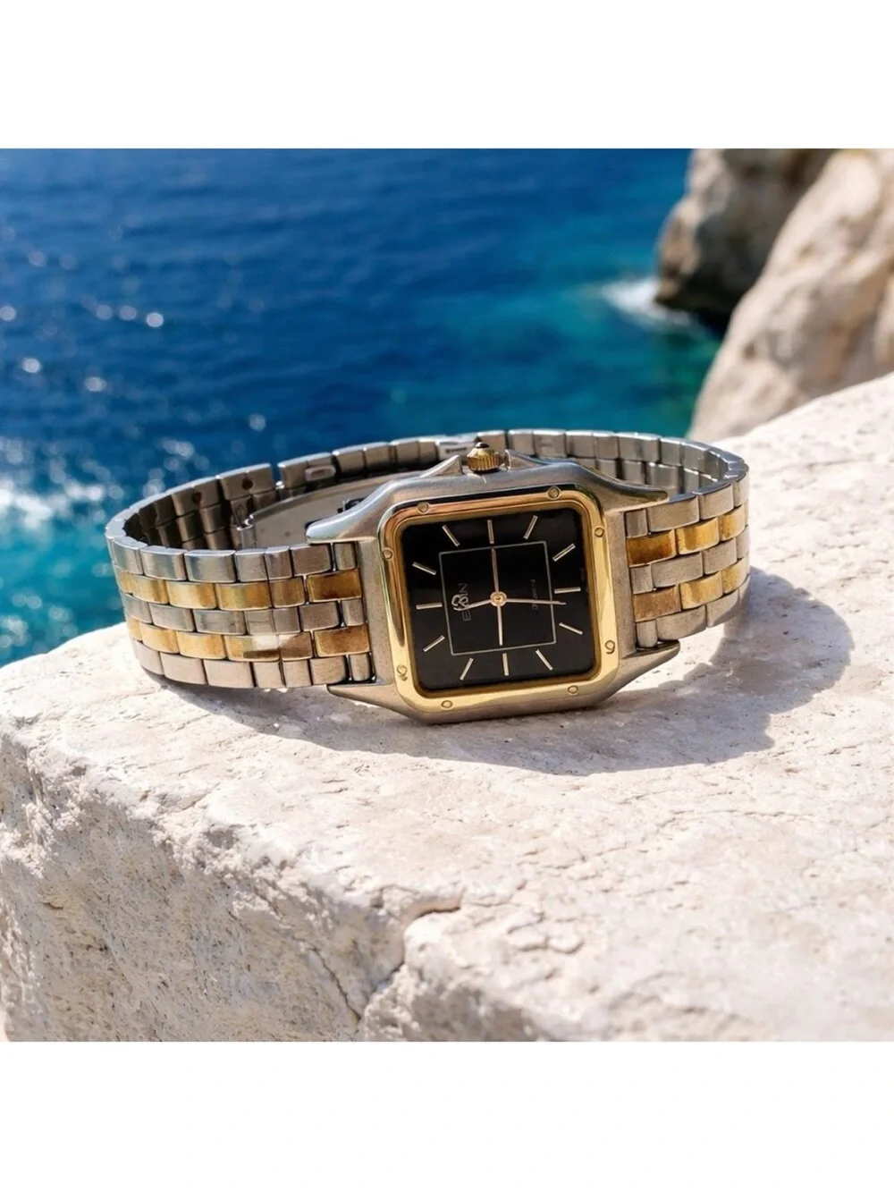 Vintage Elgin Two-Tone Black Dial Women's Watch
